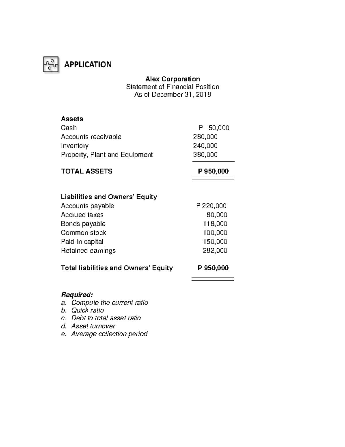 Financial Management M2 Lesson 2 Application - USeP - Studocu