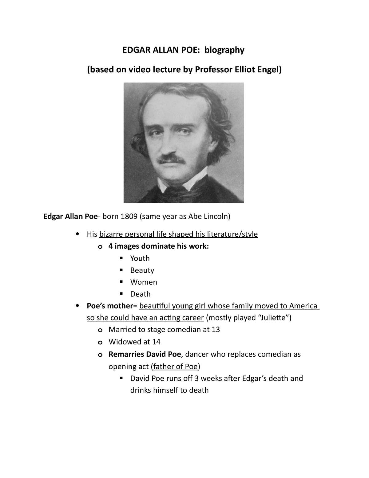 Edgar Allan Poe biography, American Masters