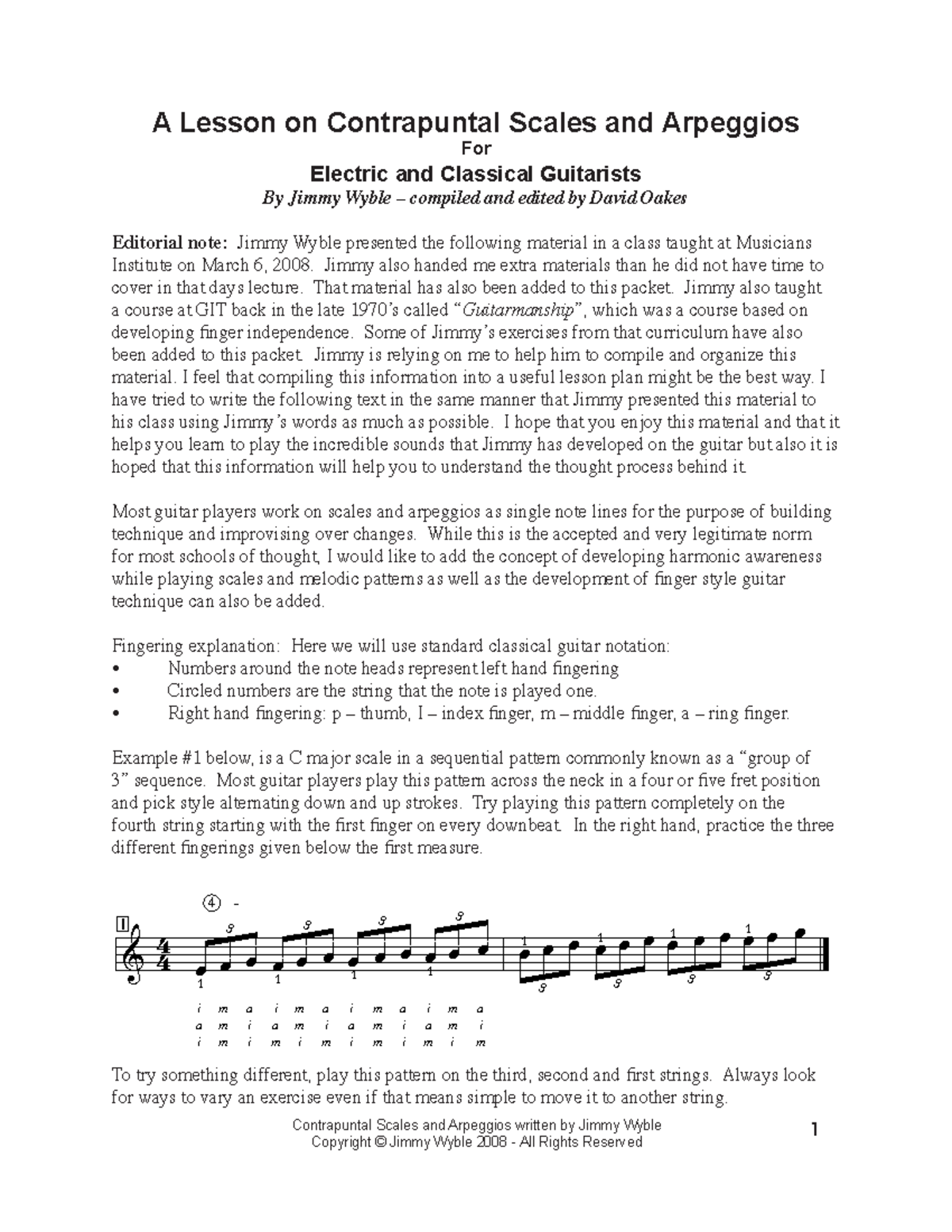 Contrapuntal Scales - teoria - 1 Contrapuntal Scales and Arpeggios ...