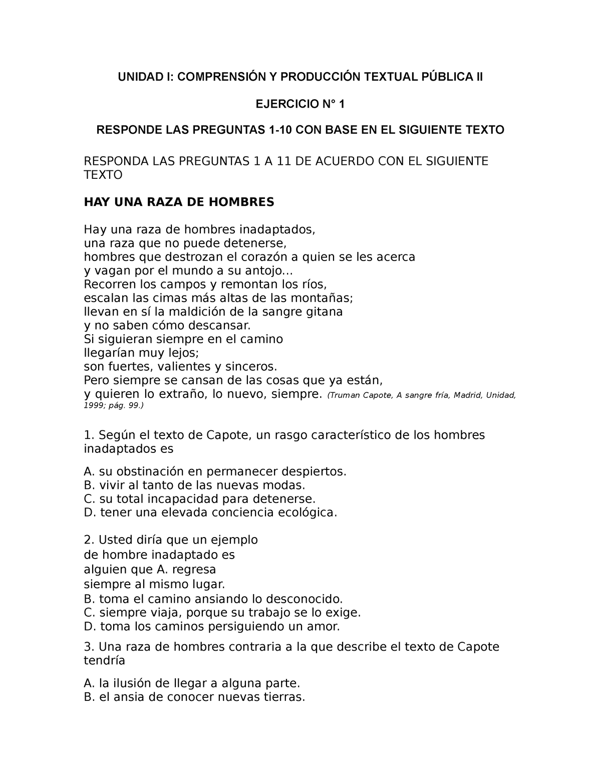 Unidad I Comprension Y Produccion Textual - UNIDAD I: COMPRENSIÓN Y ...