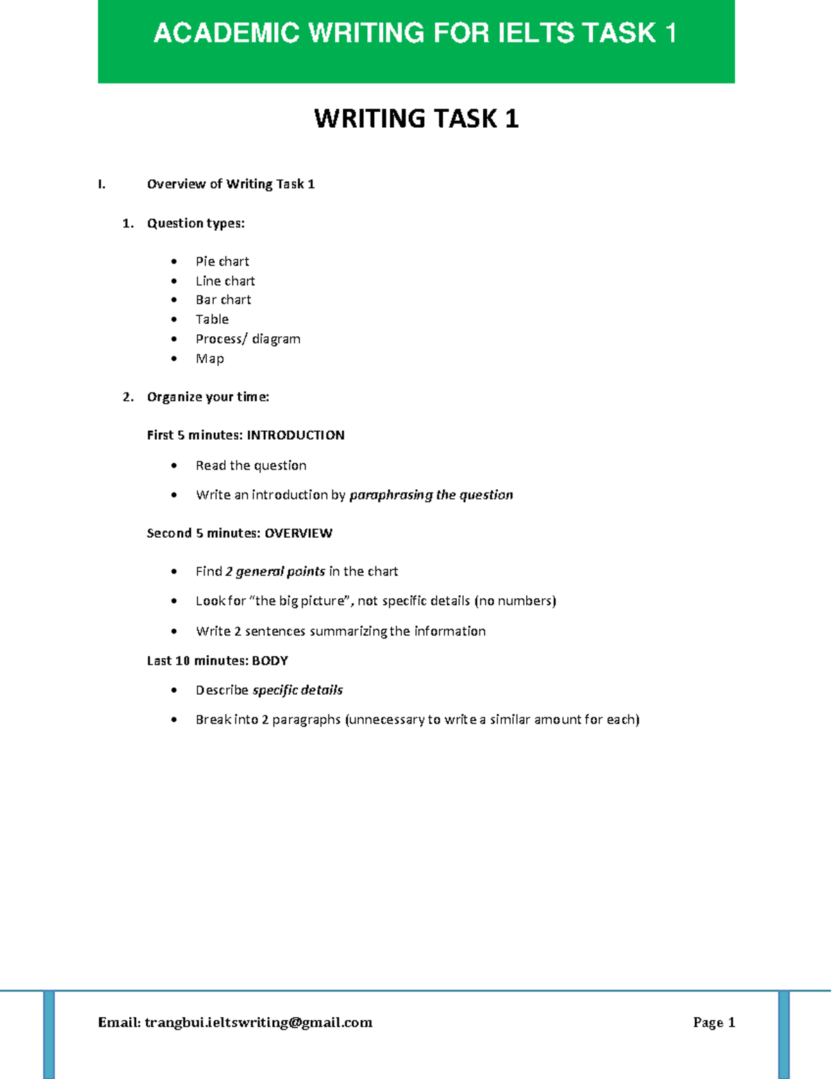 Task 1 23101 - ádg - WRITING TASK 1 I. Overview of Writing Task 1 ...