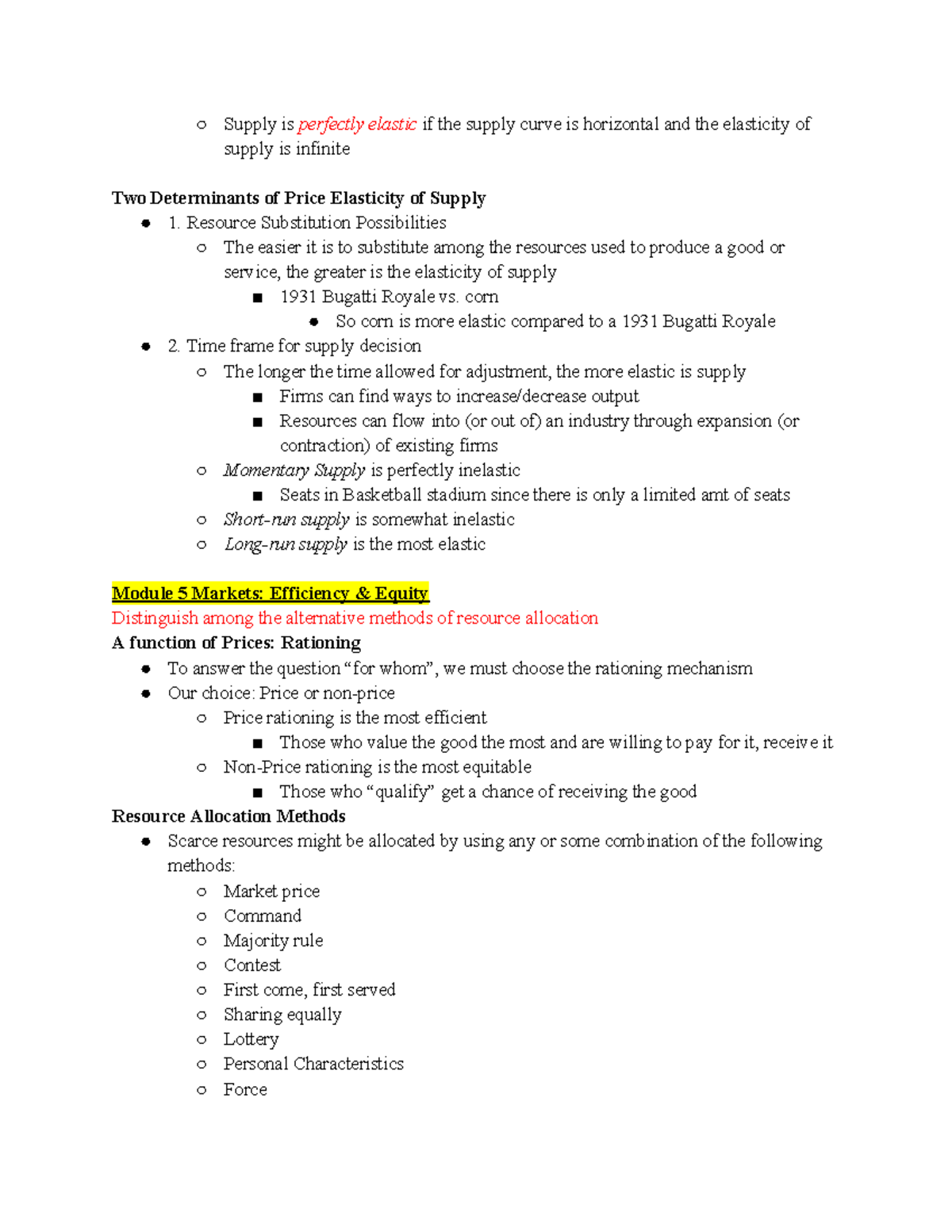 Econ B251: Market Efficiency and Equity - Supply is perfectly elastic ...