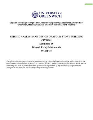 Dissertation report - UNIVERSITY OF GREENWICH School of Engineering ...