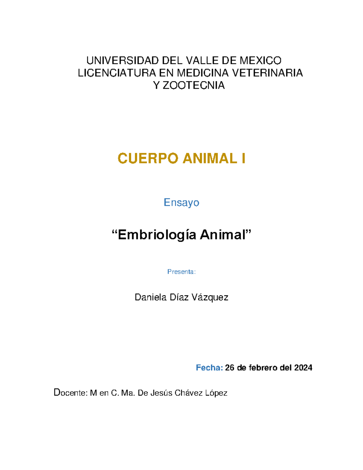 Embriología Animal - Resumen Embriologia - UNIVERSIDAD DEL VALLE DE ...