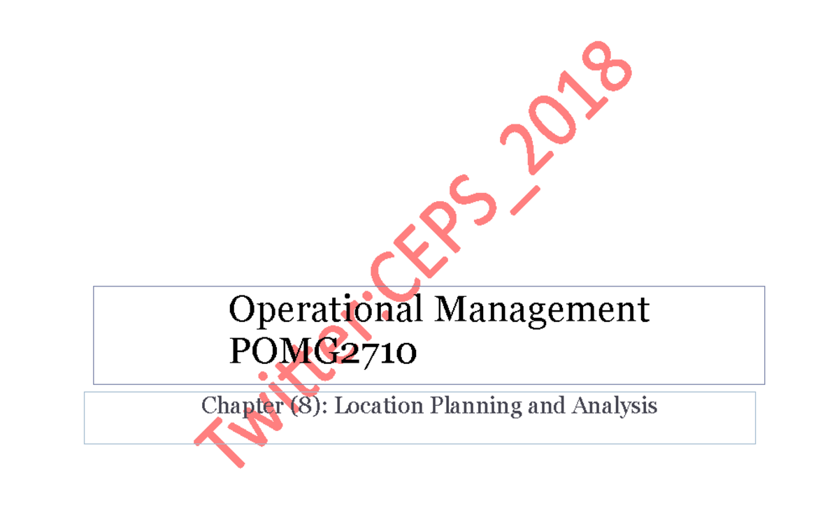 Exam 2 February 2011, questions and answers - Operational Management ...
