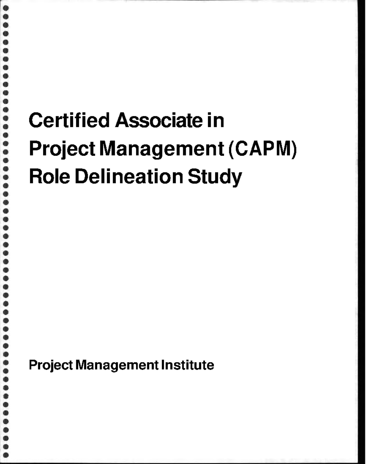 Project Management Institute Certified Associate in Project