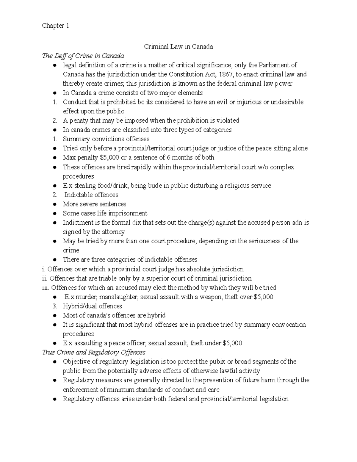 Ch 1 - These notes are based on the chapter " - Chapter 1 Criminal Law ...