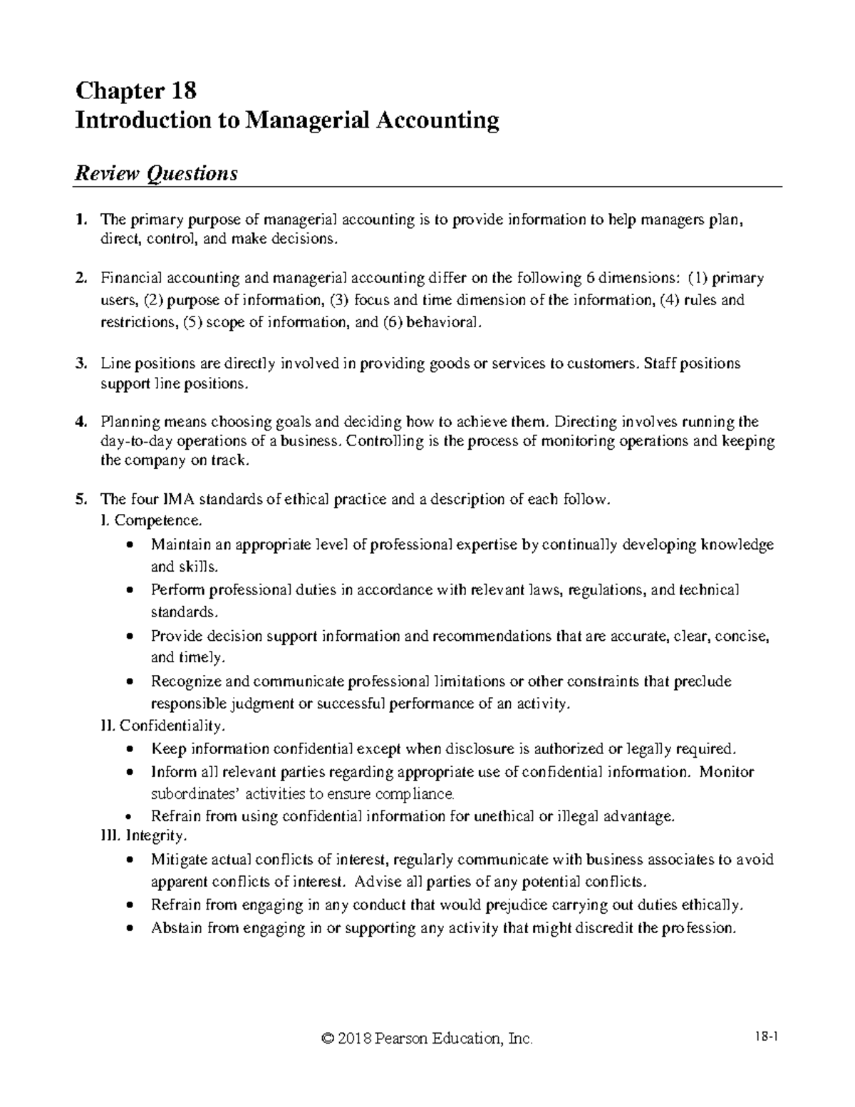 Acctg 12e sm CH18 - CH18 BANK - Chapter 18 Introduction to Managerial ...