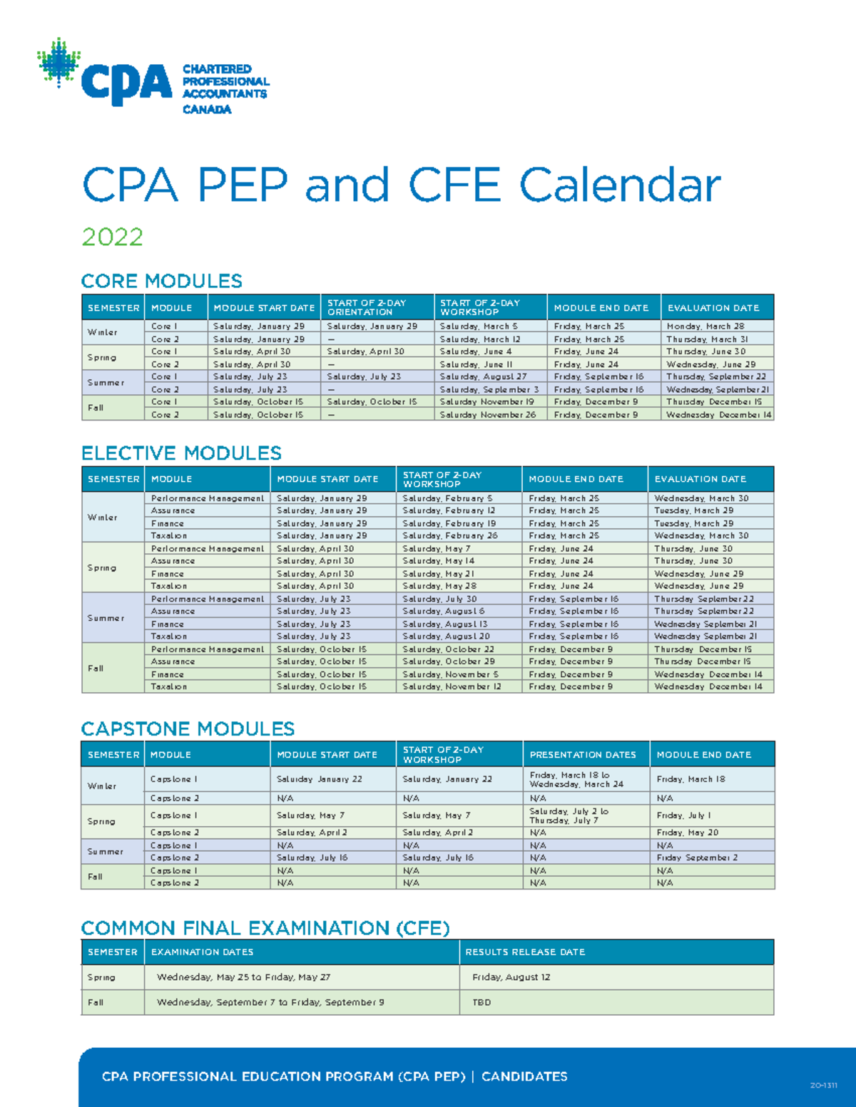 01289ECPEPCFECalendar CPA PROFESSIONAL EDUCATION PROGRAM (CPA PEP