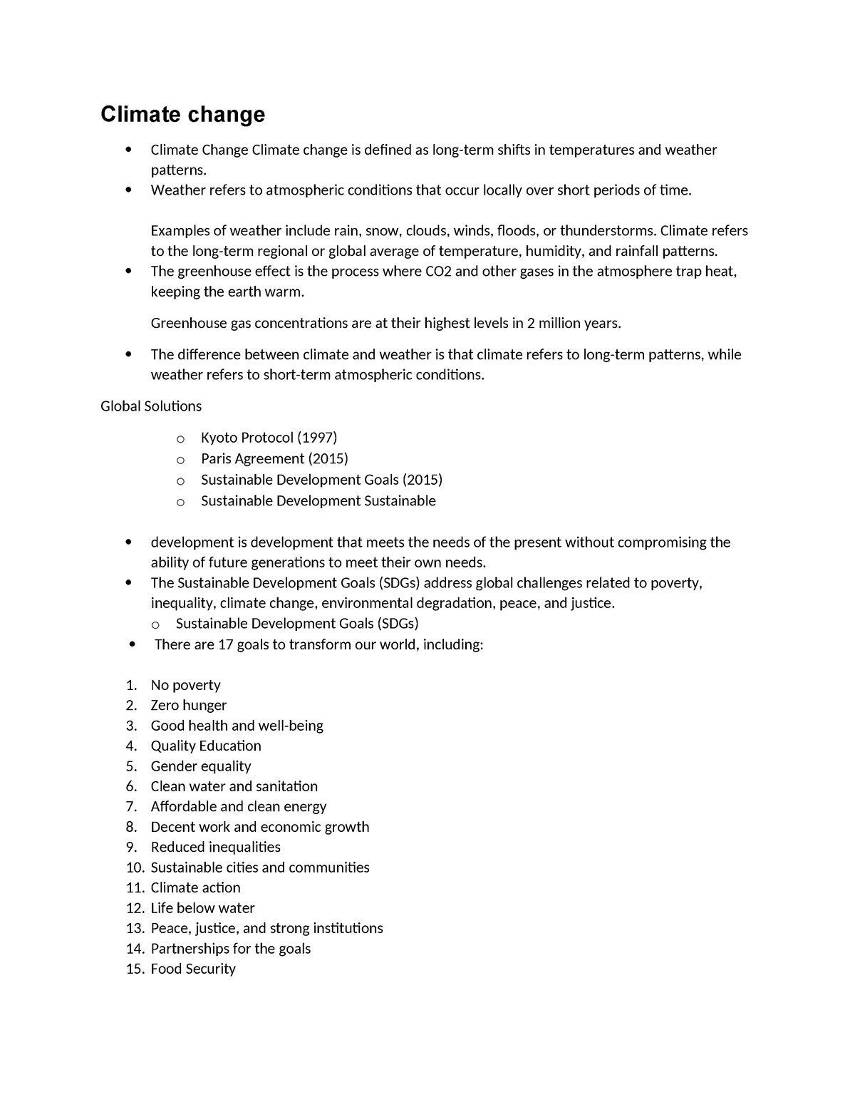 Climate Change notes - lecture - Climate change Climate Change Climate ...