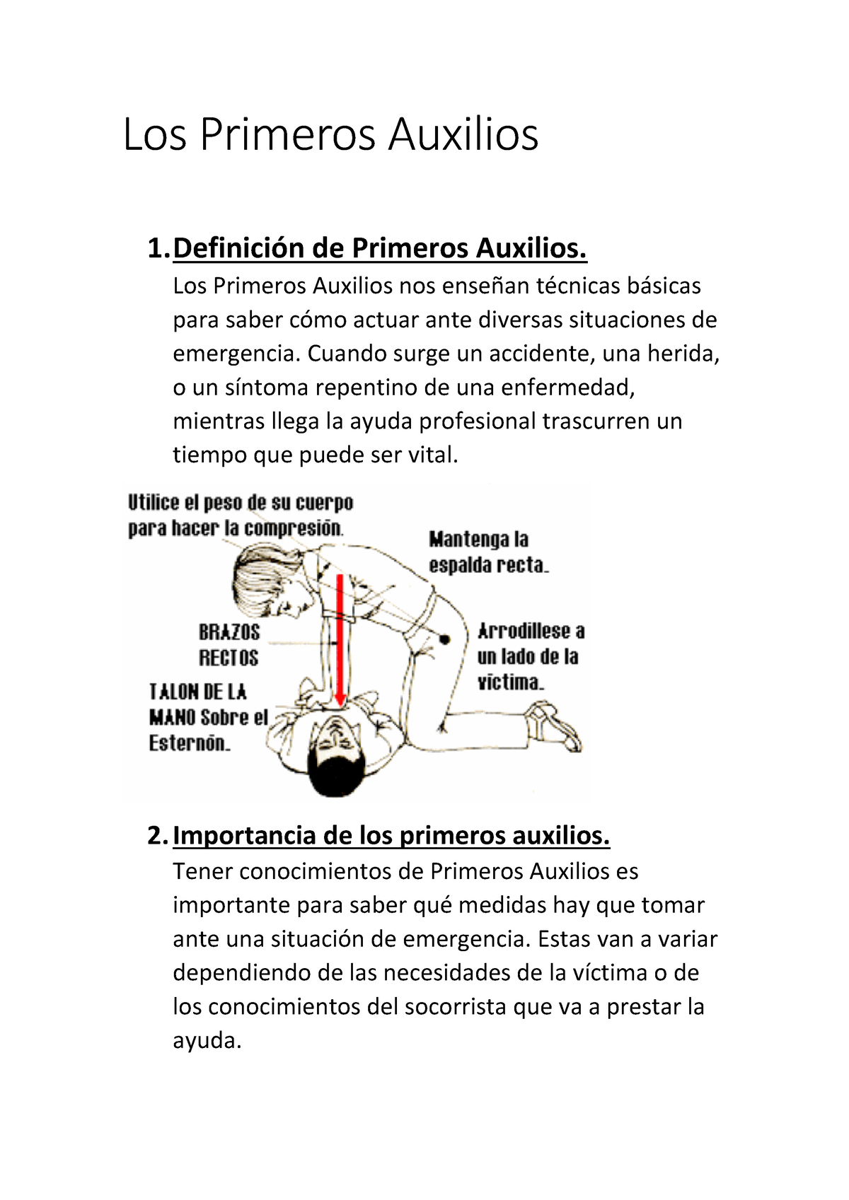 Los Primeros Auxilios DefiniciÛn De Primeros Auxilios Los Primeros Auxilios Nos EnseÒan 5808