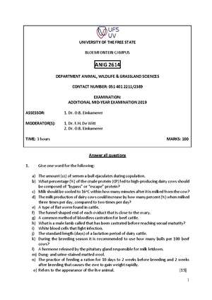 ANIG1624 Ch3 Livestock breeds Cattle - ANIG 2614 - ANIG1624 Livestock ...
