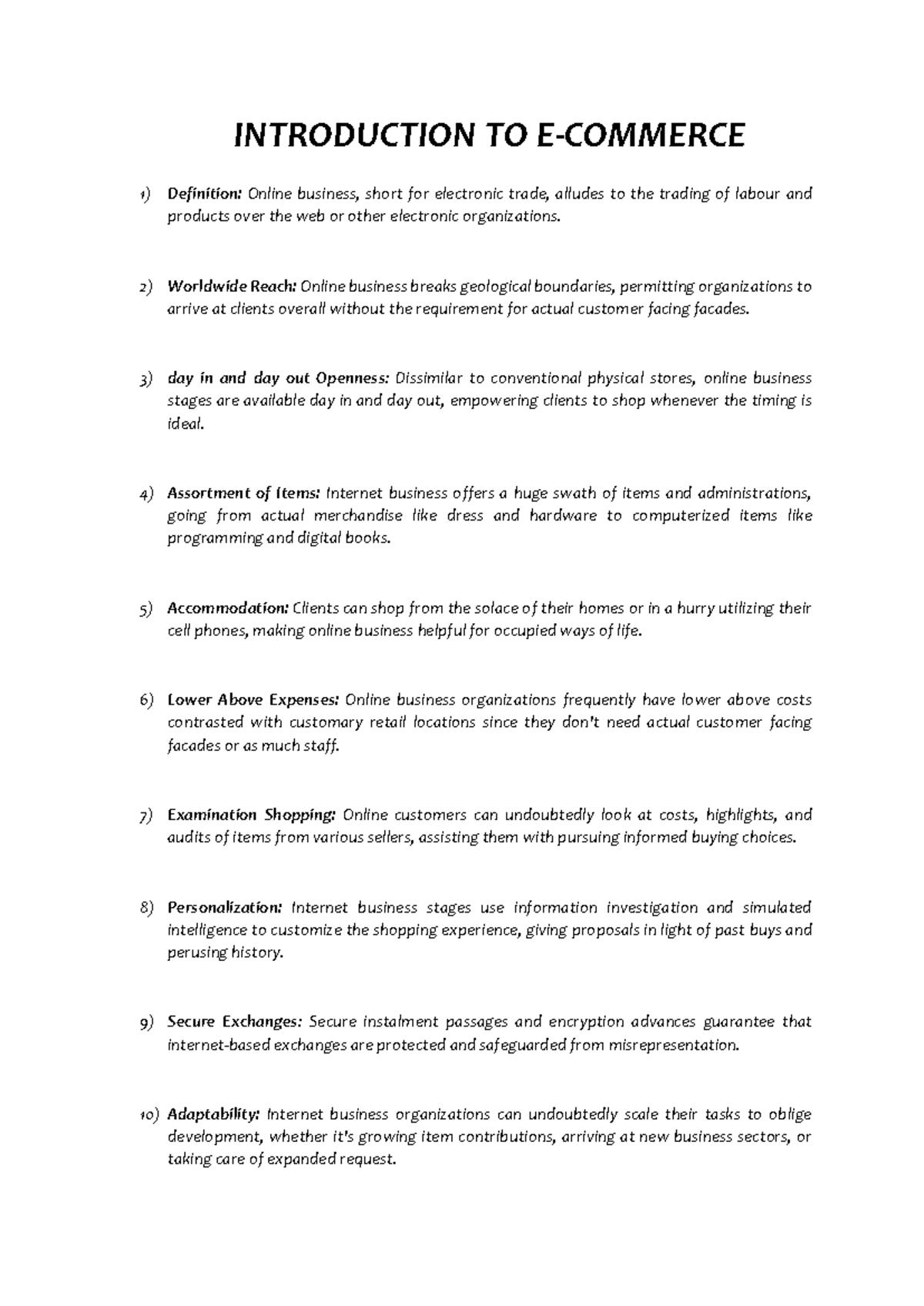 Introduction To E-Commerce - INTRODUCTION TO E-COMMERCE Definition ...