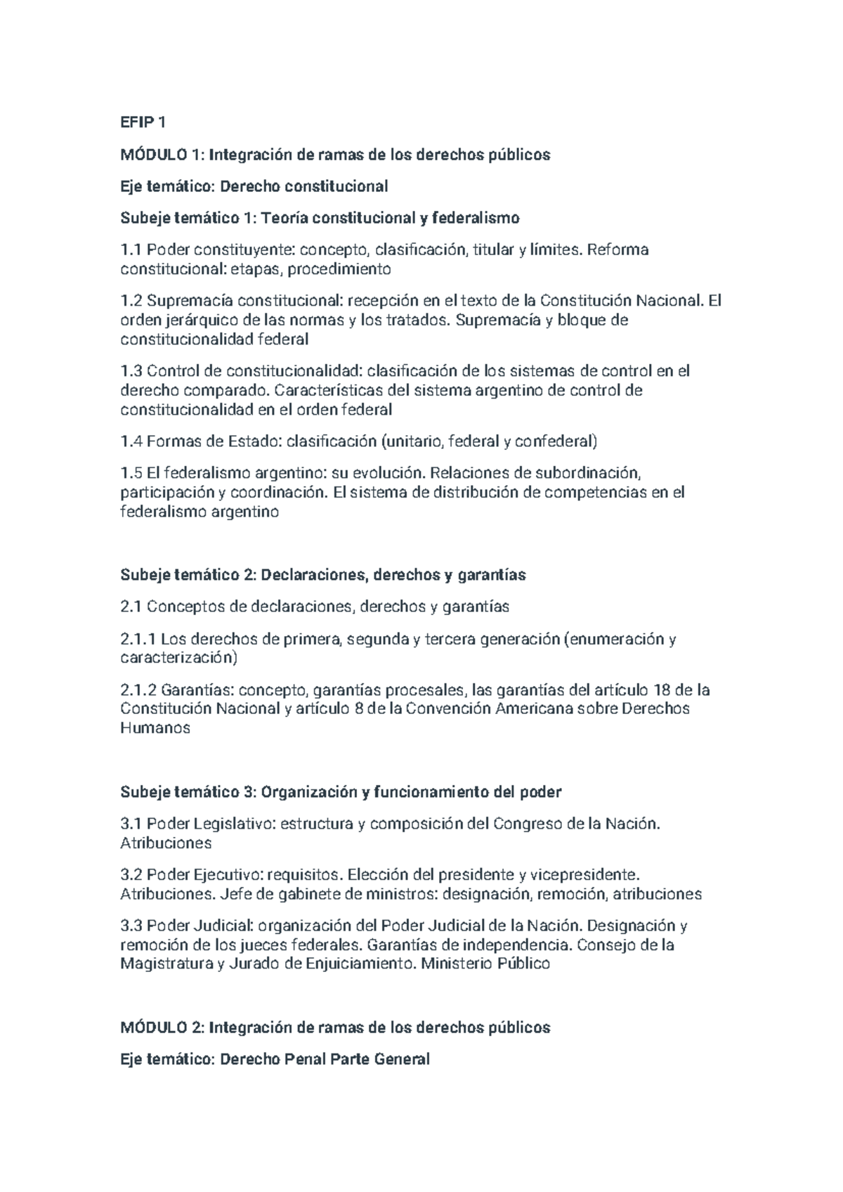 Efip 1 Efip 1 Abogacia Efip 1 Módulo 1 Integración De Ramas De Los