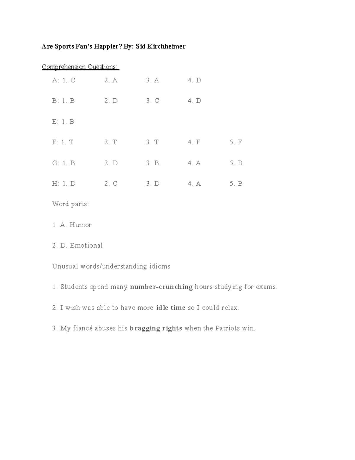 Are Sports Fans Happier Comprehension Are Sports Fans Happier By Sid Kirchheimer 4277