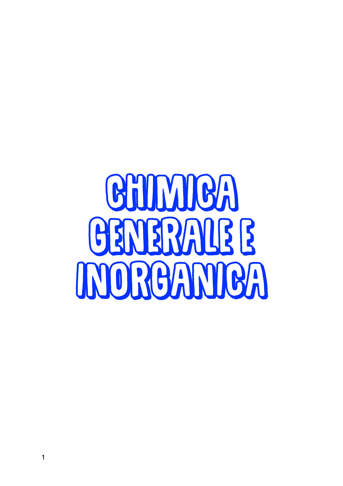 Chimica Generale E Inorganica - CHIMICA GENERALE E INORGANICA Chimica ...