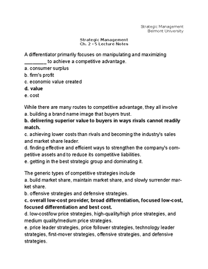 Strategic Management Final Exam Review and Notes - Strategic Management ...