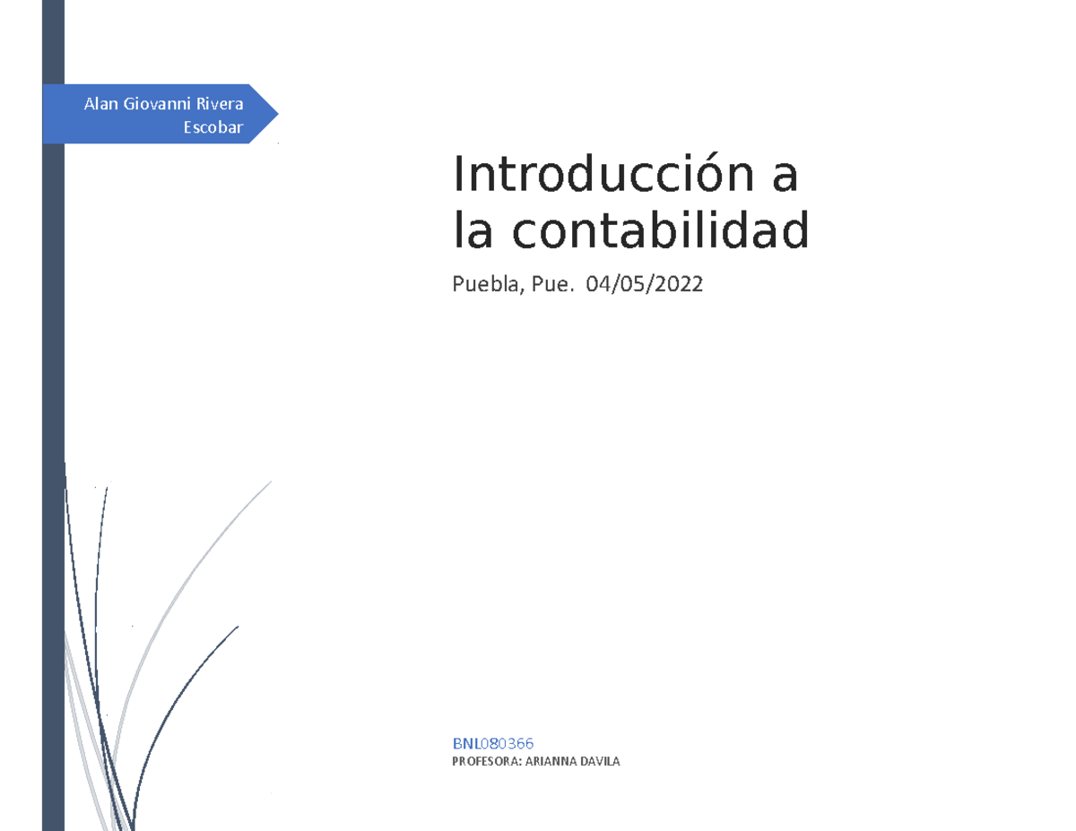 Actividad 2 introduccion a la contabilidad 0 - Alan Giovanni Rivera ...