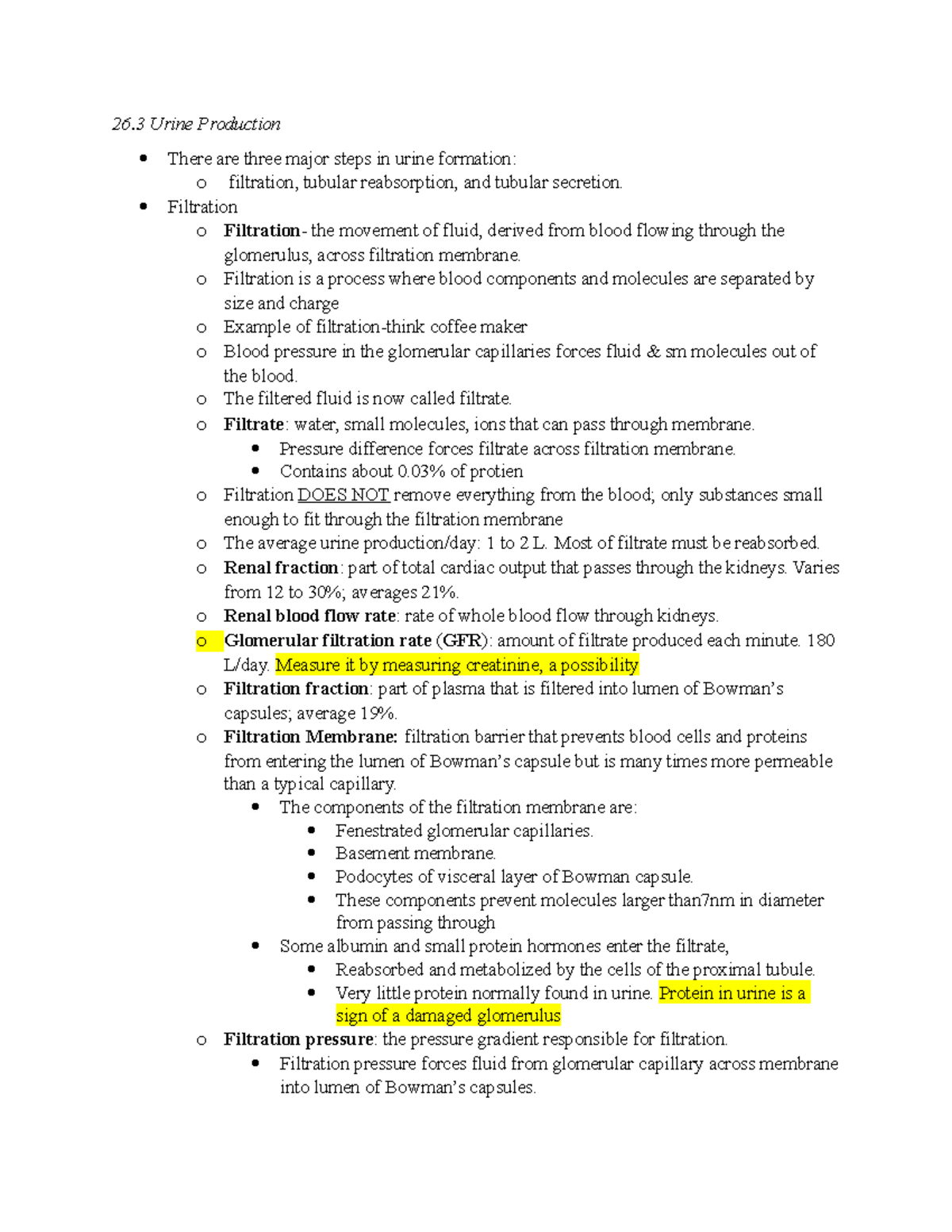 Anatomy 23.6-23.7 Notes - 26 Urine Production There are three major ...