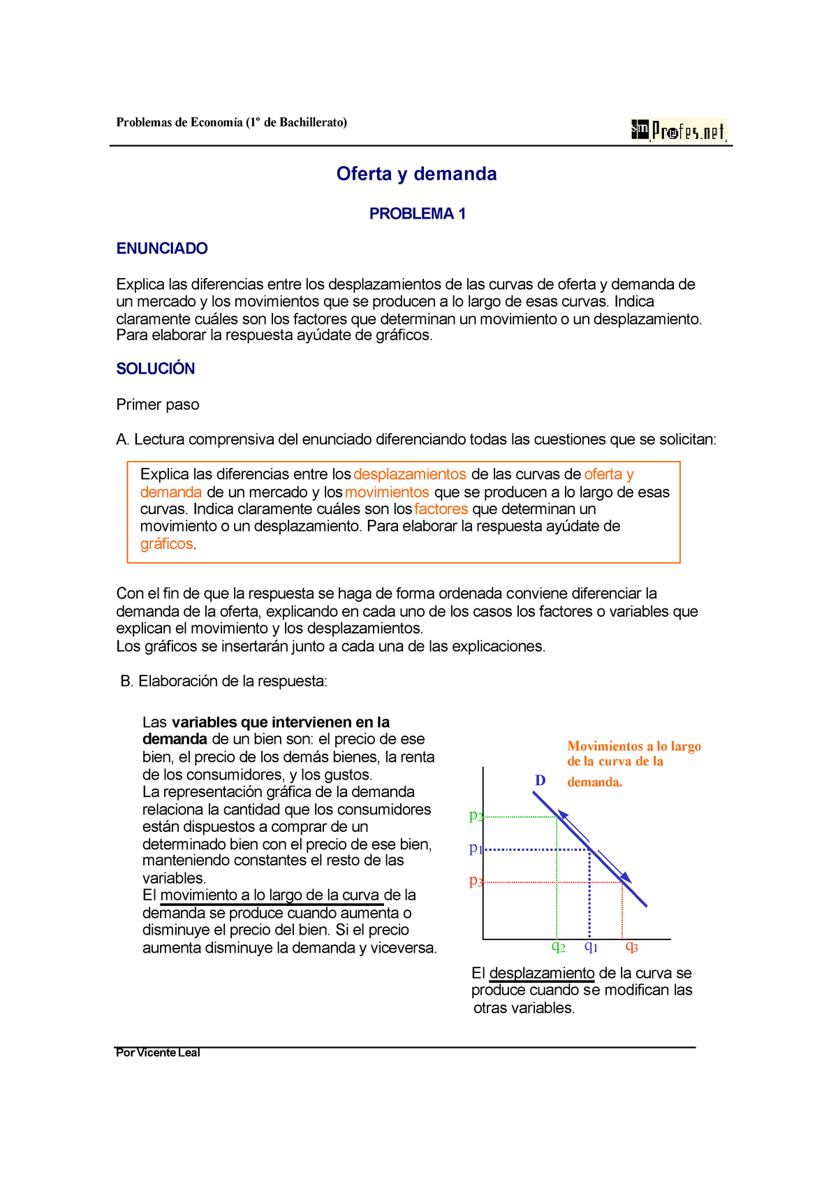 Oferta Y Demanda 1 - Problemas De Economía (1º De Bachillerato) Por ...