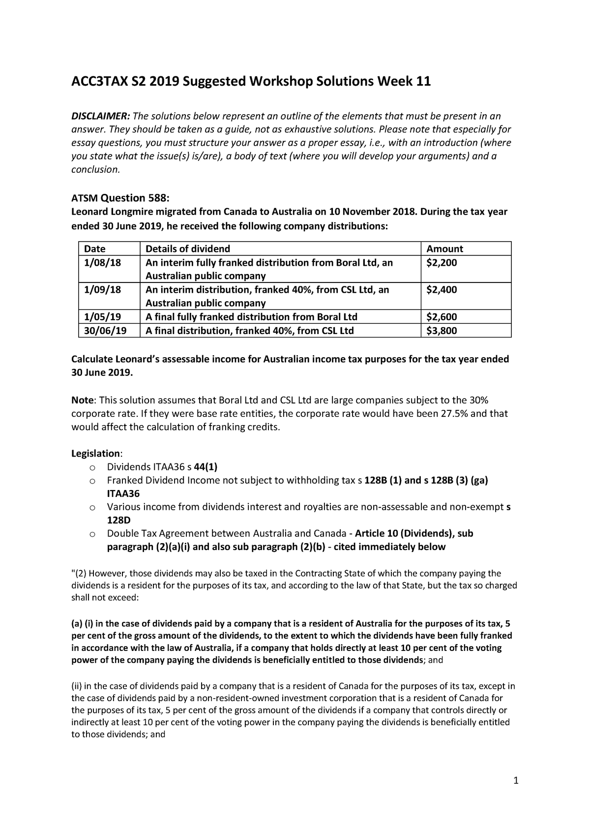 Acc3tax Week 11 Suggested Workshop Solutions Warning Tt Undefined Function 32 Warning Tt 7755