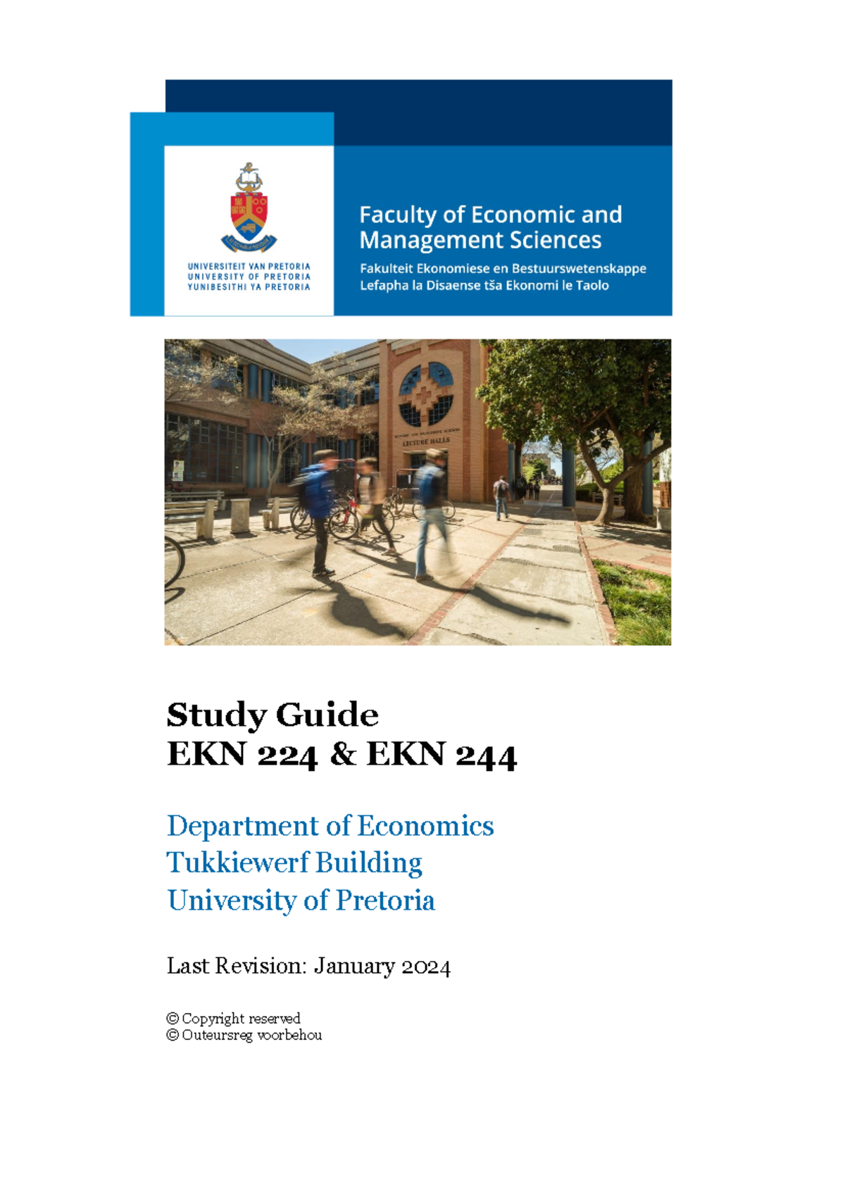 EKN224 244 Course Information 2024 - Study Guide EKN 224 & EKN 244 ...