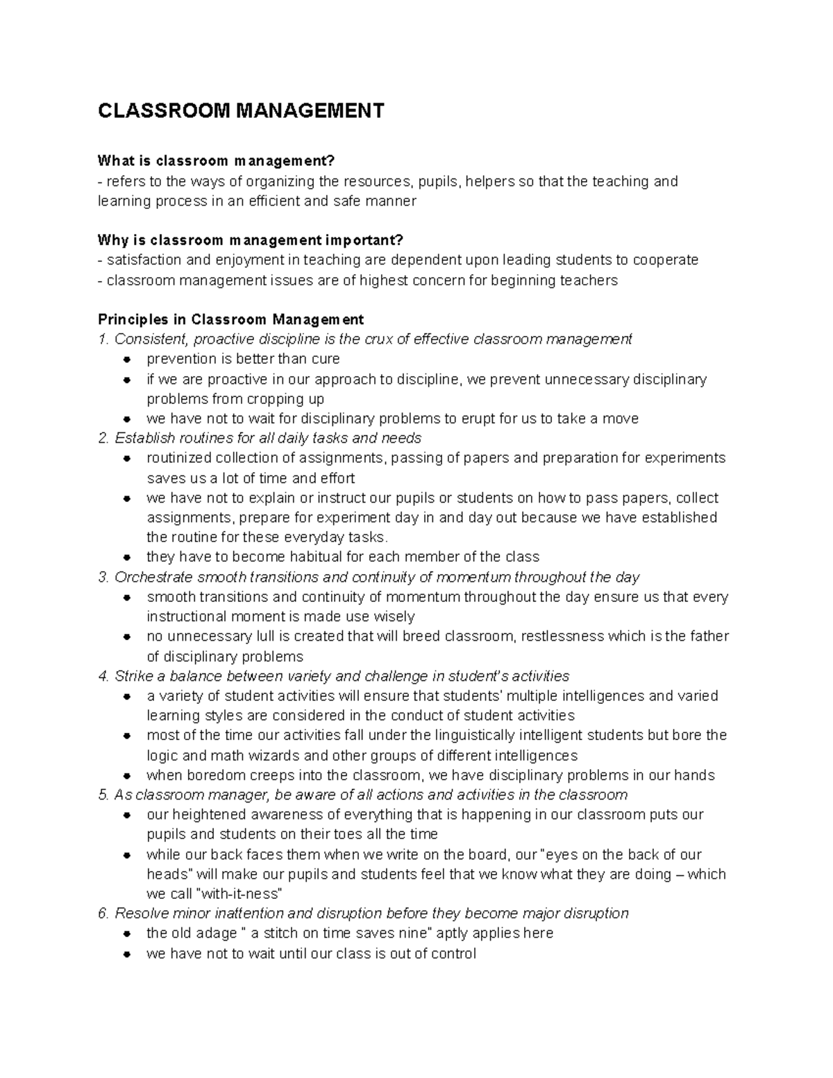 Classroom Management Techniques AND Strategies CLASSROOM MANAGEMENT