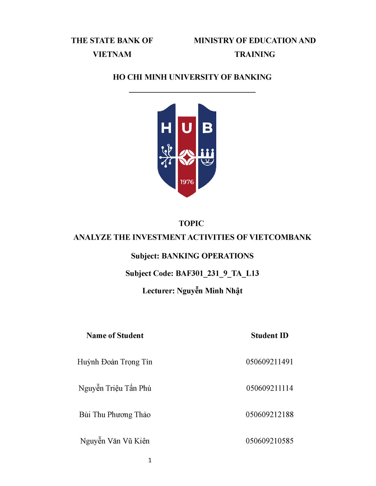 NHOM 5 - dsadsadsadsadasddsadasdd - THE STATE BANK OF VIETNAM MINISTRY ...