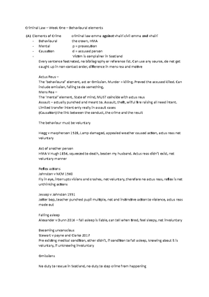 Criminal Law Exam Notes - Warning: TT: undefined function: 32 Warning ...