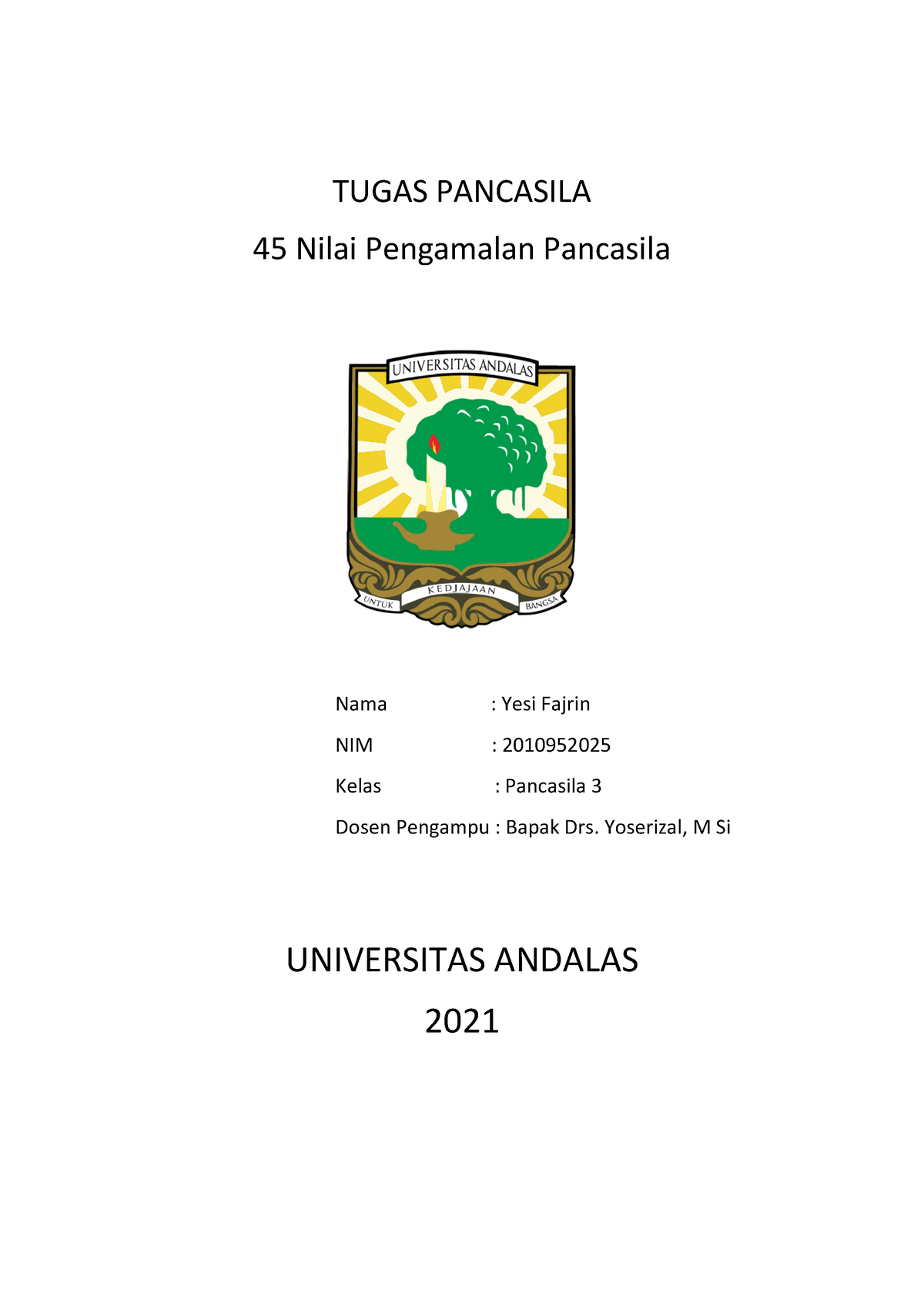 Tugas Pendidikan Pancasila 45 Pengamalan Nilai Pancasila - TUGAS ...