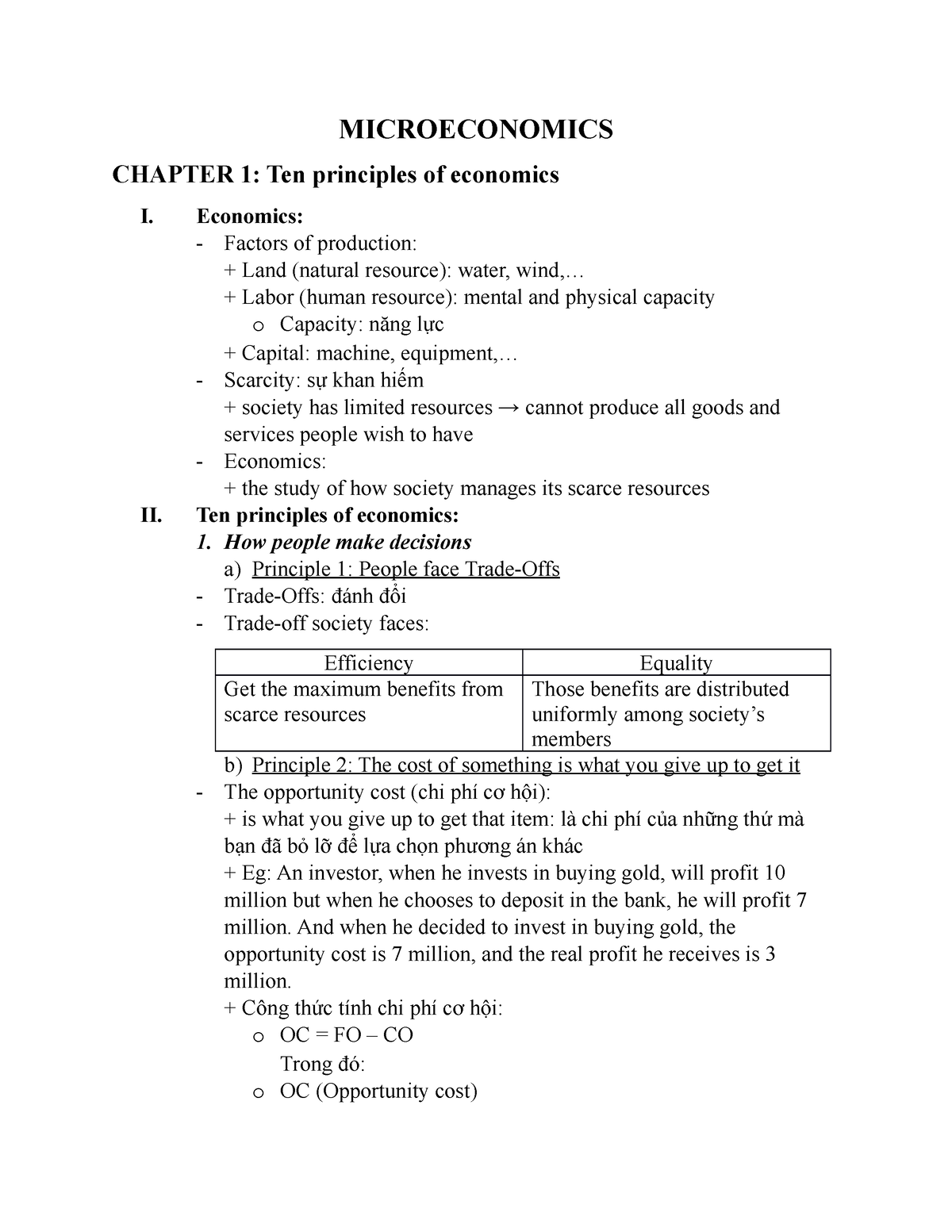 Microeconomics - ............ - MICROECONOMICS CHAPTER 1: Ten ...