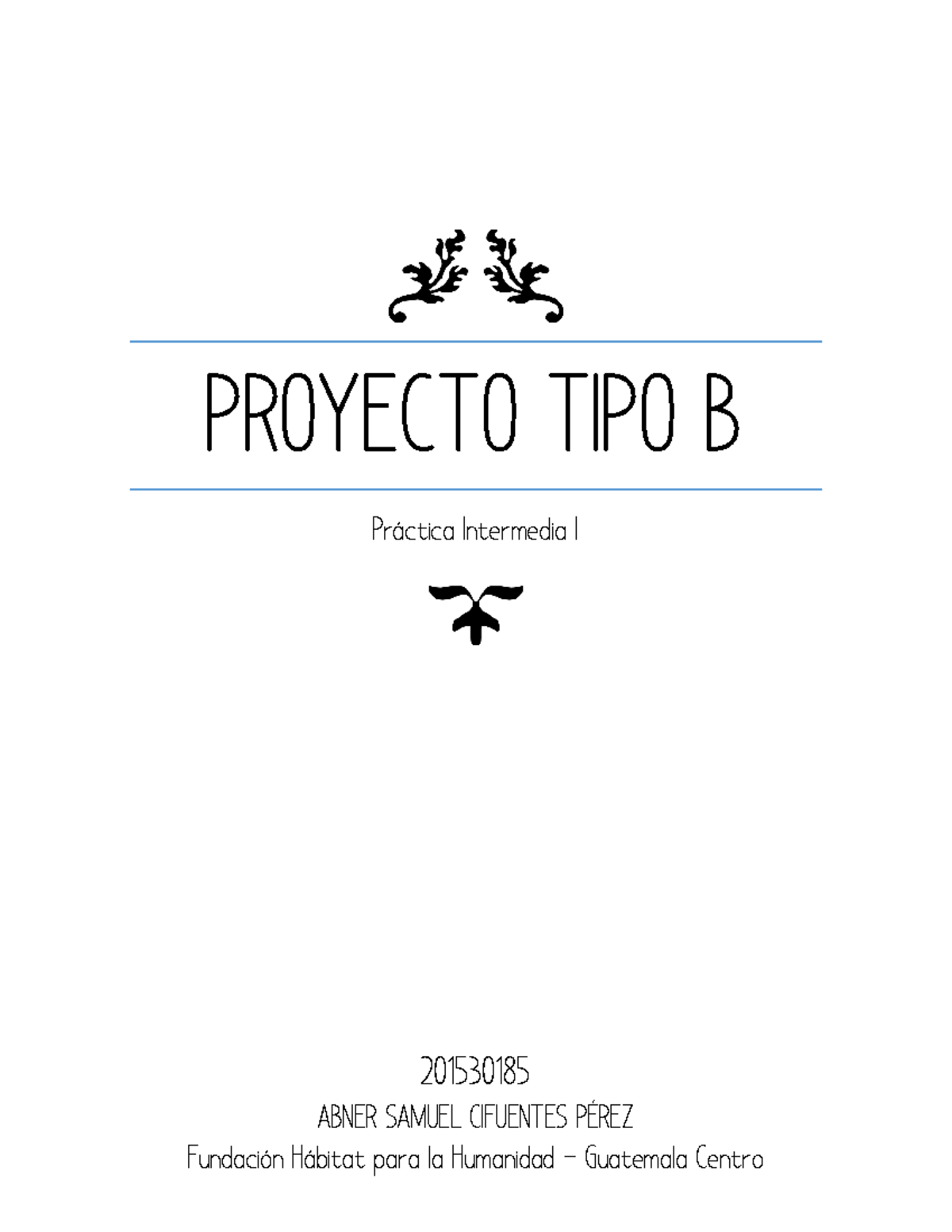 Perfil Proyecto Tipo B - PROYECTO TIPO B Intermedia I 201530185 ABNER ...