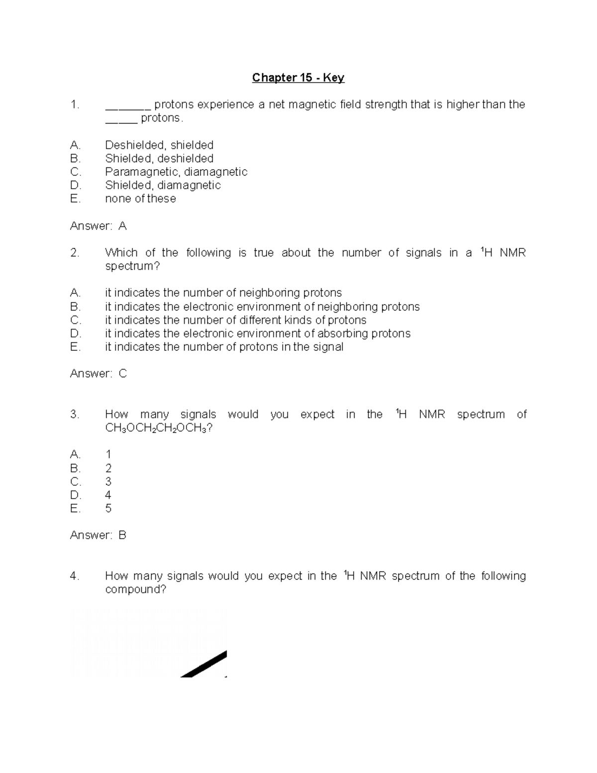 Ch15 - key-1 - ch.15 practice exam - Chapter 15 - Key _______ protons ...