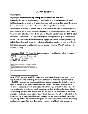 Applying KF - TOK- Practice example - Applying Knowledge Framework to ...