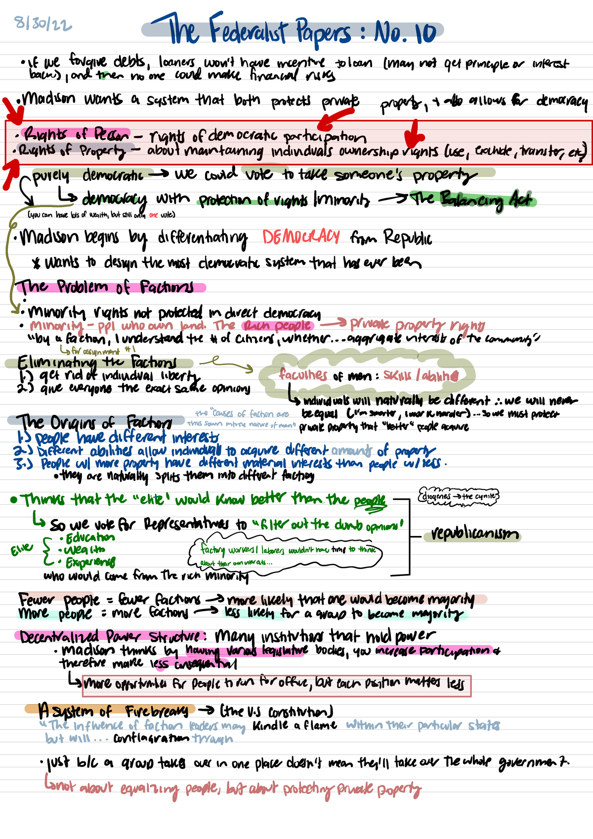 the federalist papers summary and analysis of essay 10