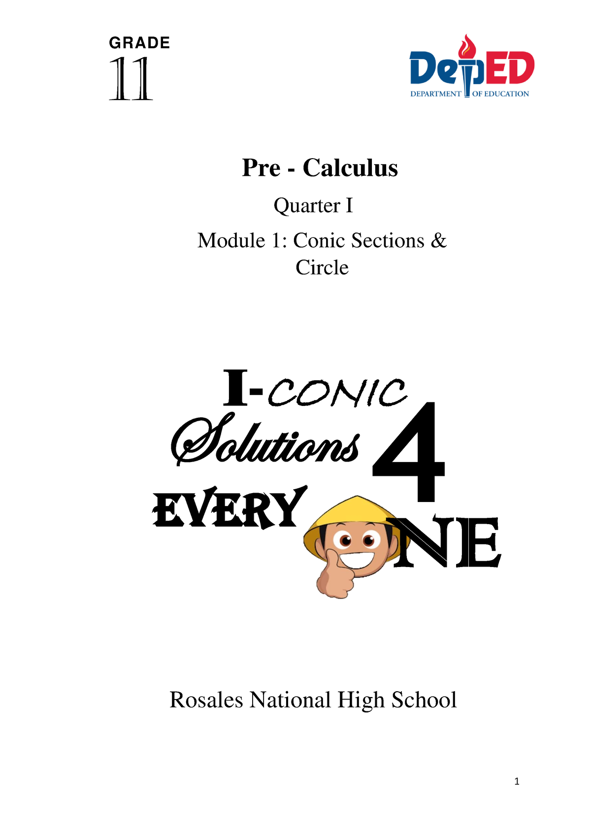 PRE- Calculus Q1 Week1 - Conic Sections - Pre - Calculus Quarter I ...