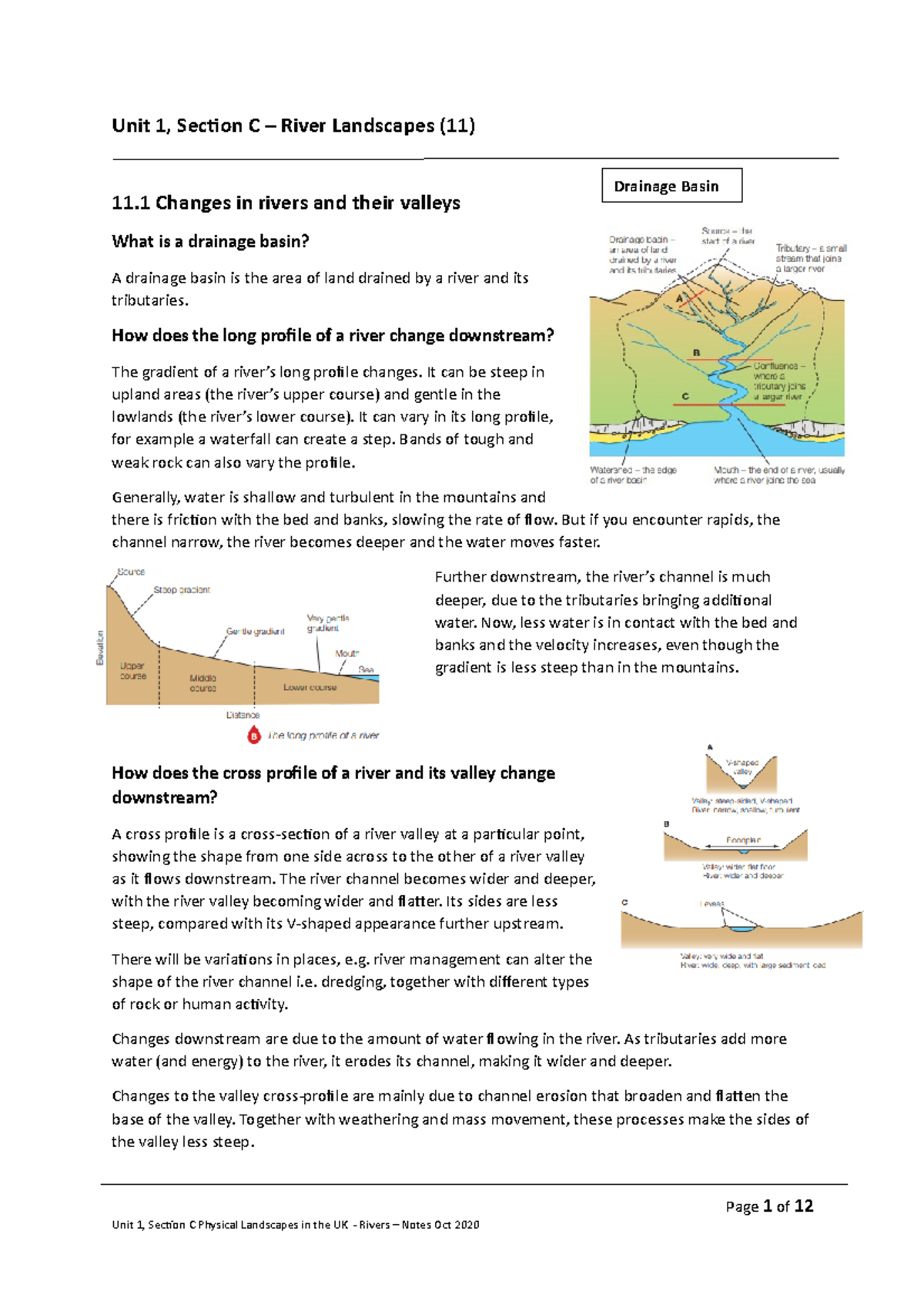 GCSE Geography Revision Notes - Physical Landscapes In The UK - Rivers ...