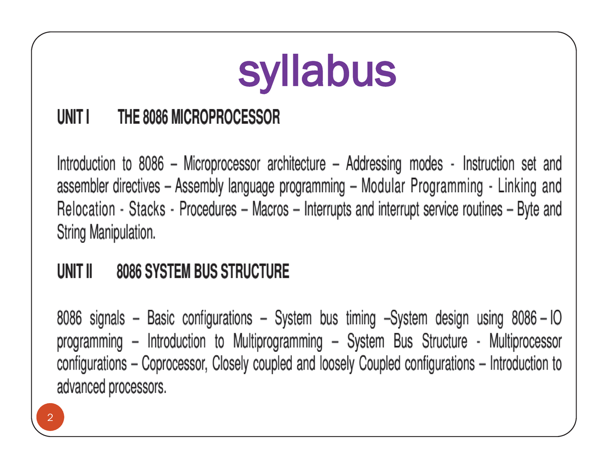 UNIT 1 - MPMC - MPMC - Syllabus NPTEL Lecture Materials References ...