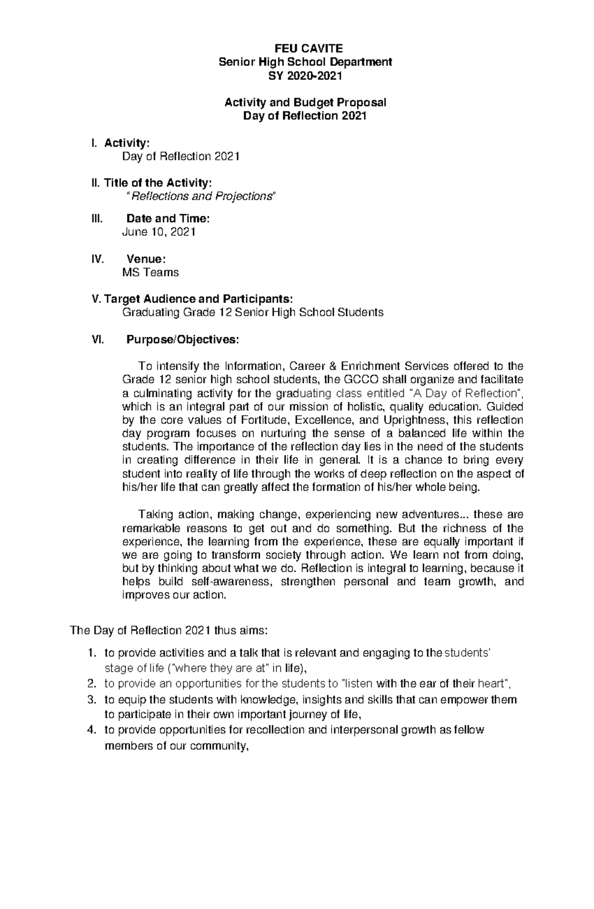 Day-of-Reflection-202 1 Updated - FEU CAVITE Senior High School ...