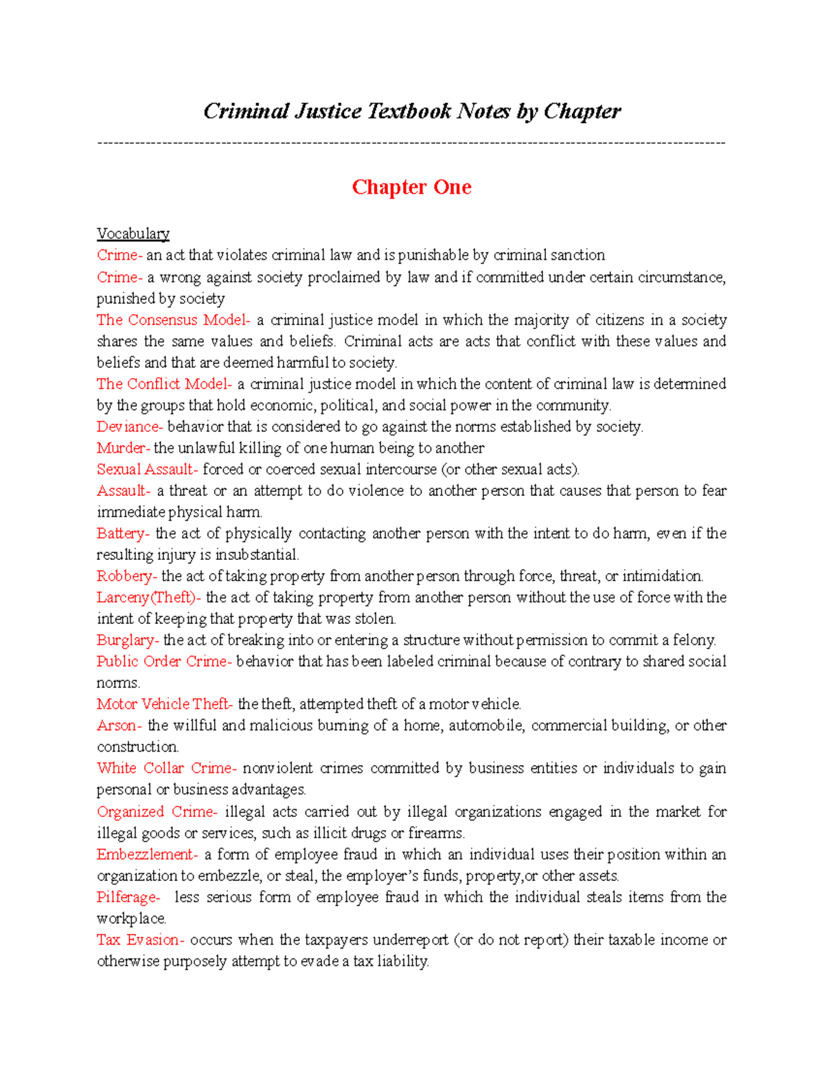 CJBS 101 Chapter 1-3 - NOTES WERE UPLOADED AND USED FOR CREDIT FOR THE ...