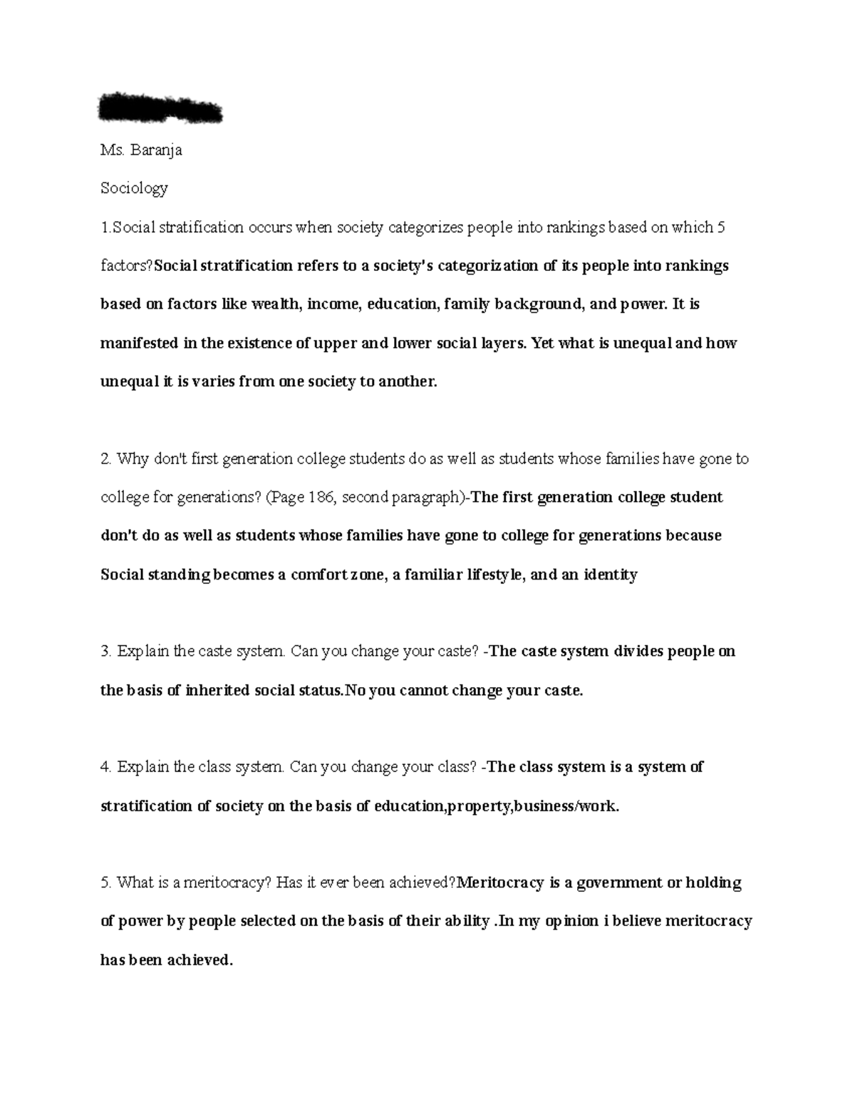  Chapter 9Social Status in the United States (Pgs. 184189) Isaac