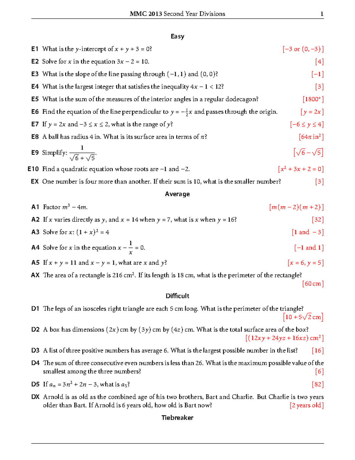 MMC 2013 2nd Div - Practice materials for Metrobank Math Challenge ...