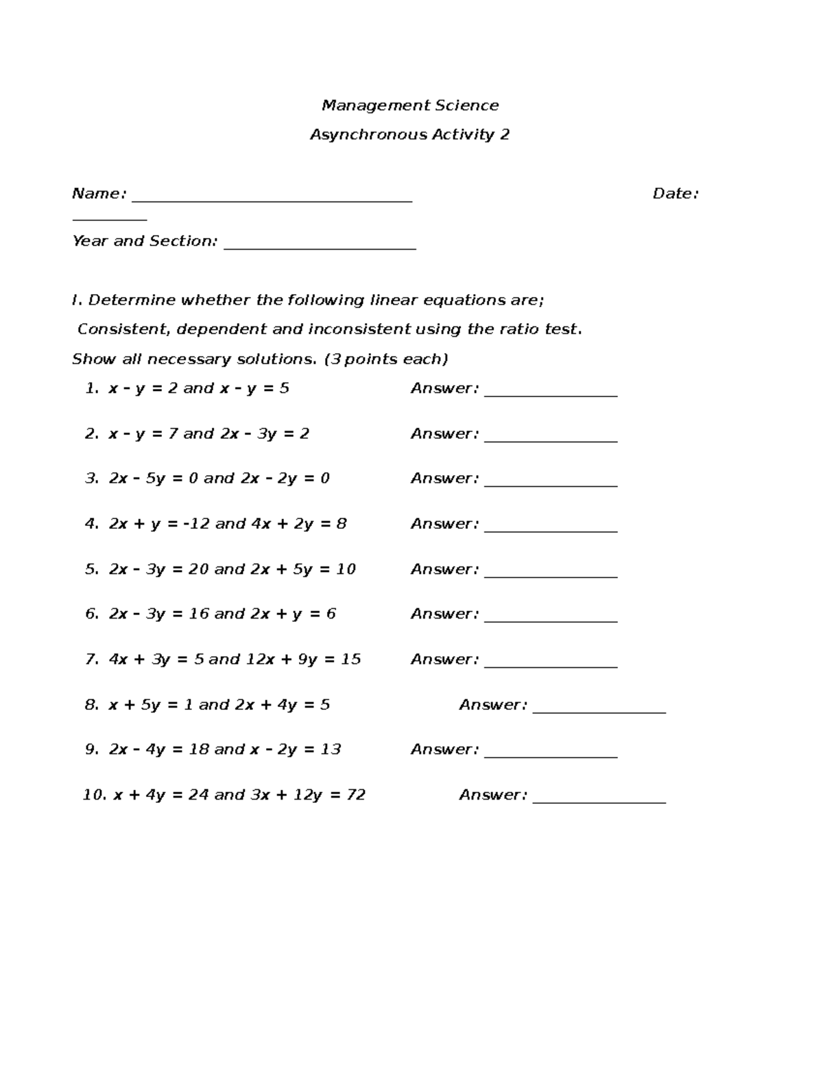 BSA Man Sci Activity 2 - nothing - Management Science Asynchronous ...