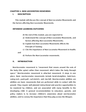 Module 1 Physical Activity AND Exercise - 1 INSTRUCTIONAL MATERIAL FOR ...