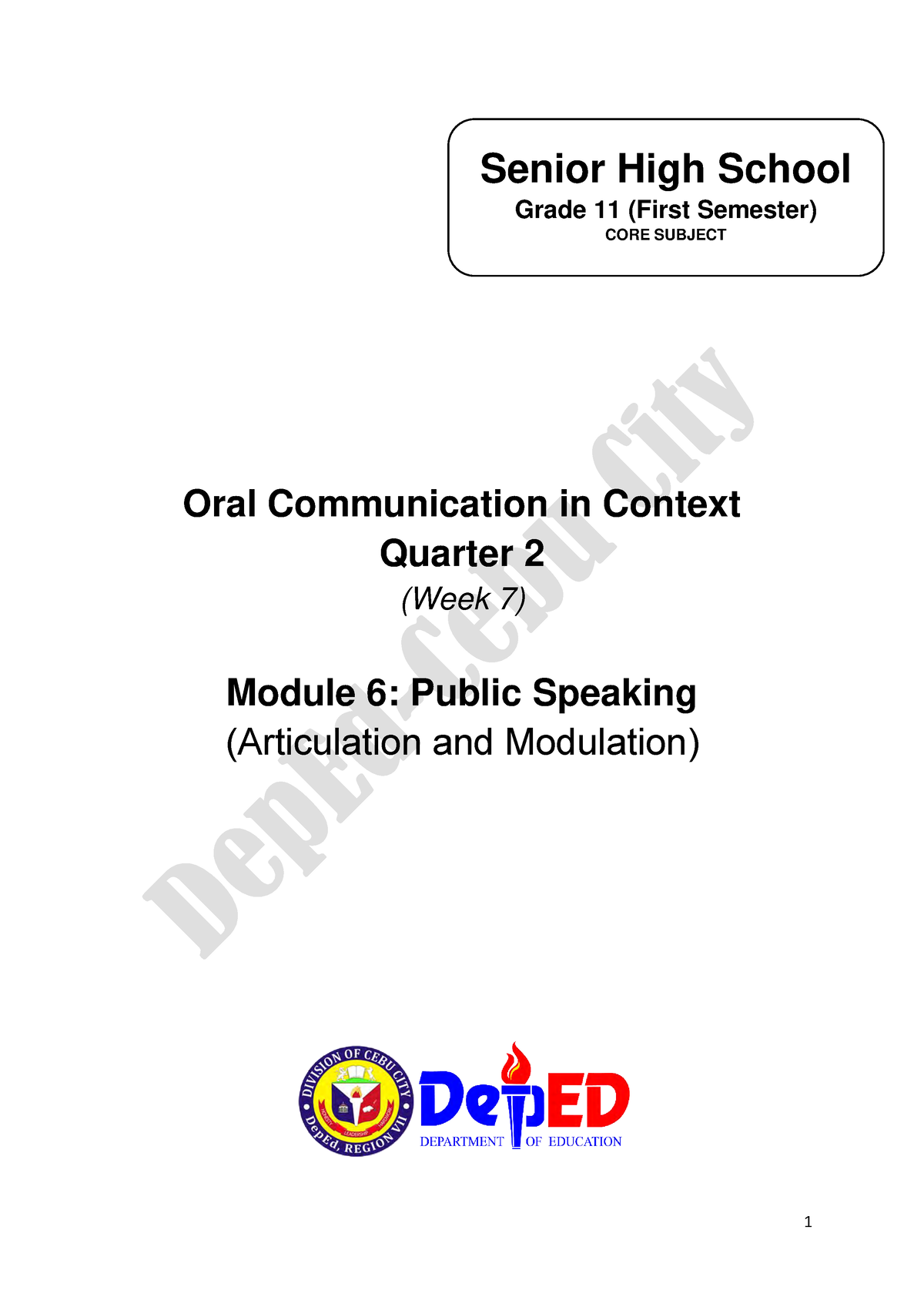 6 Q2 Oral Comm - Oral Communication Module 6 Quarter 2 - Oral ...