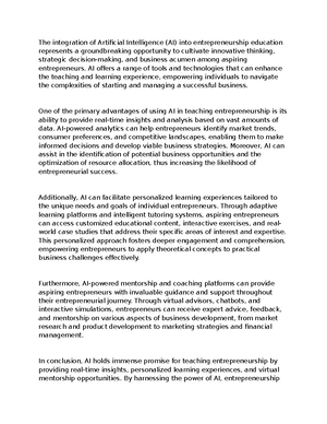 Artificial Intelligen 62 - Artificial Intelligence (AI) is poised to ...