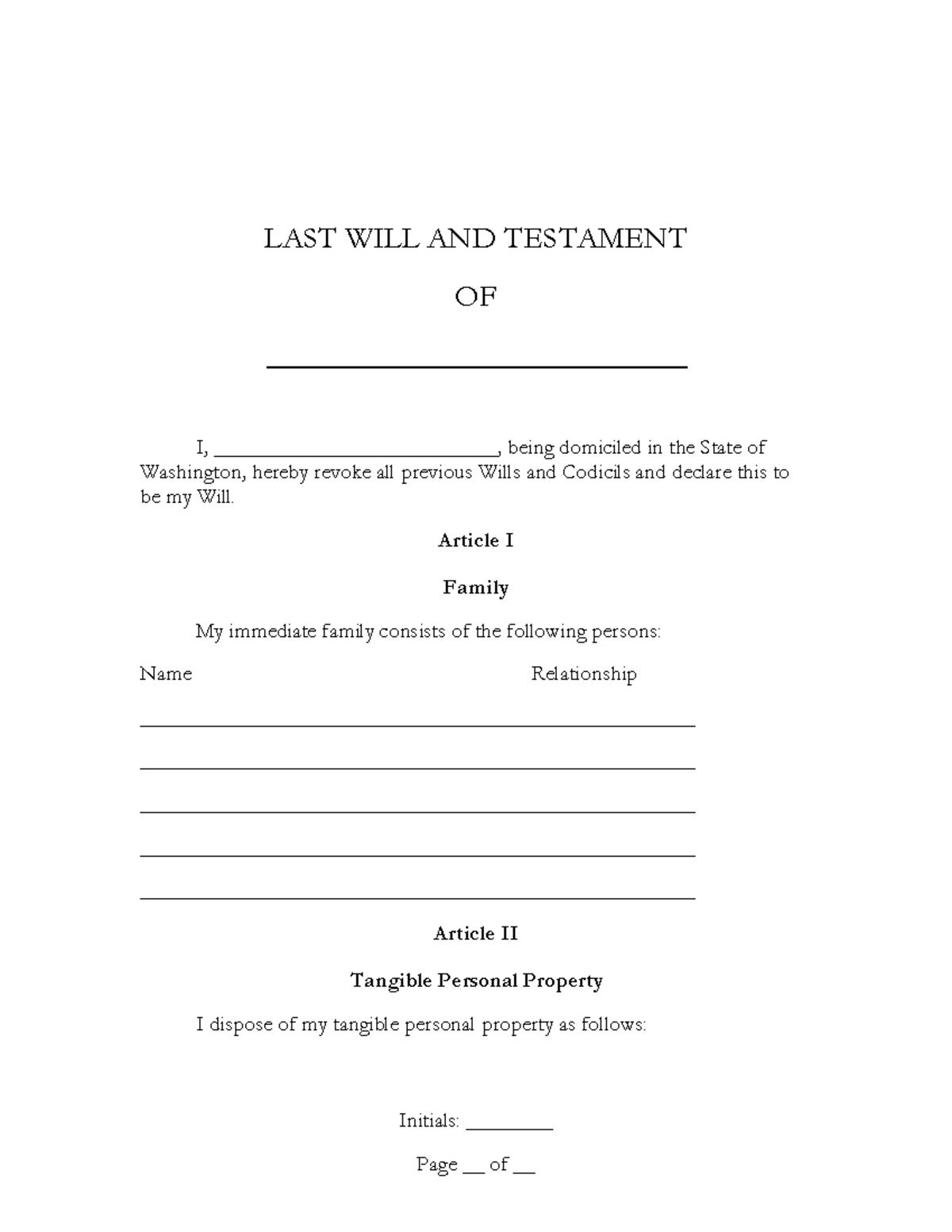 Will - Last will and testament practise material - HIST 1310 - WGU ...