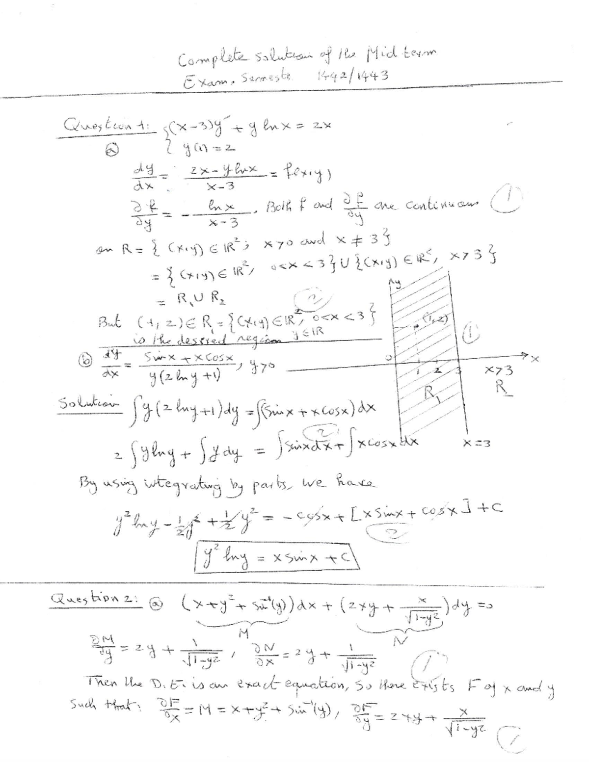 Solution MID M204 - Math - Complete solution of the Mid term Exam ...