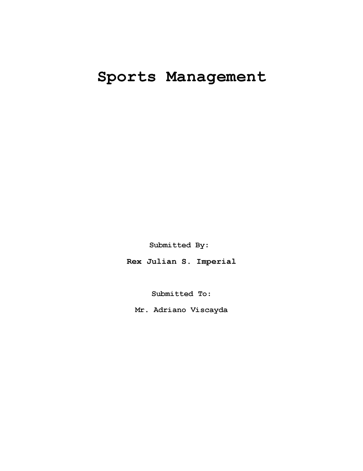 sport management dissertation