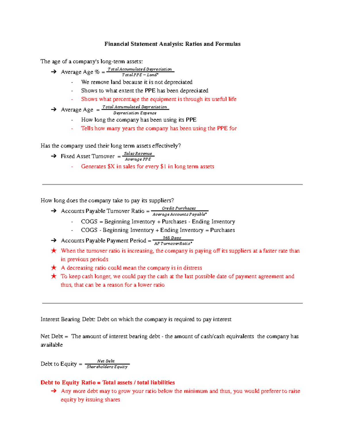 Financial Statement Analysis Ratios And Formulas Studocu   Thumb 1200 1553 